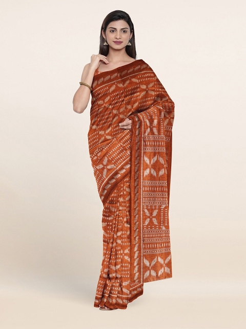 

Pothys Brown & White Floral Saree