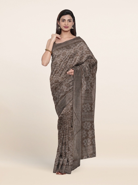 

Pothys Grey & White Floral Saree