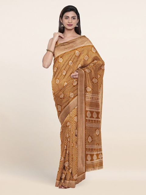 

Pothys Khaki & White Ethnic Motifs Saree