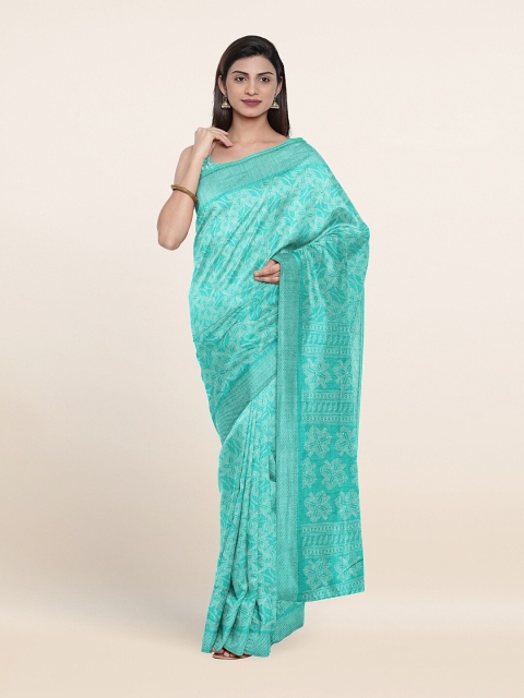 

Pothys Green & White Floral Printed Saree