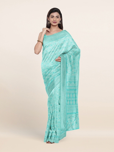 

Pothys Green Ethnic Motifs Cotton Blend Saree