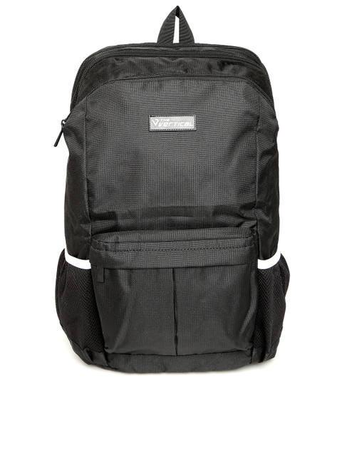 

THe VerTicaL Unisex Black Textured Laptop Backpack