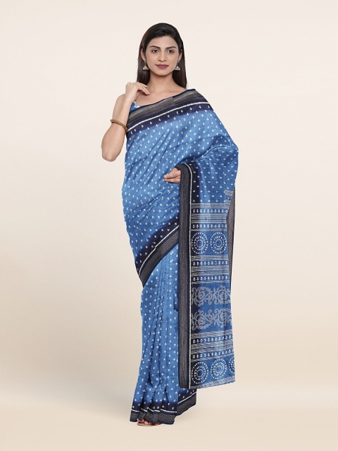 

Pothys Blue & White Floral Saree