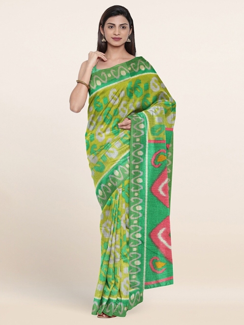 

Pothys Green & Off White Paisley Printed Saree