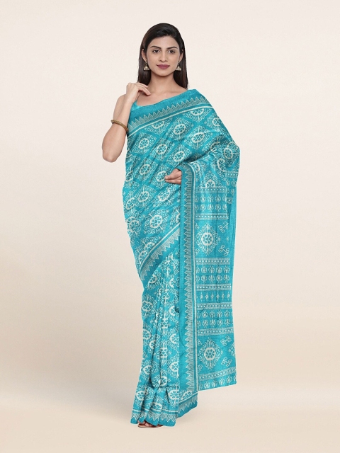 

Pothys Blue & White Floral Saree