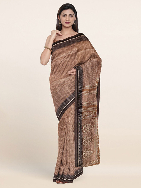 

Pothys Brown & Black Printed Saree