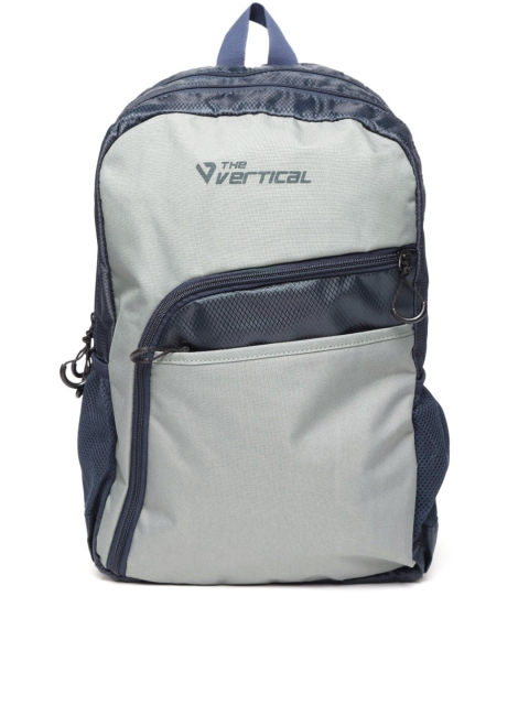 

THe VerTicaL Unisex Grey & Navy Blue Water-Resistant Colourblocked Laptop Backpack