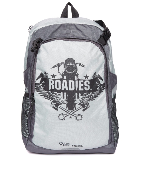 

THe VerTicaL Unisex Grey Printed Laptop Backpack