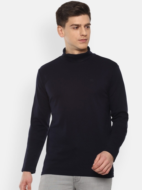 

Luxure by Louis Philippe Men Navy Blue High Neck Slim Fit T-shirt with Long Sleeve