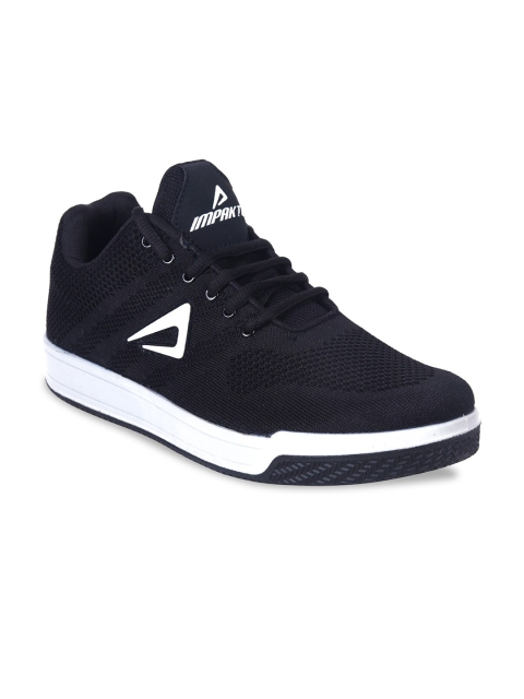 

IMPAKTO Men Black Mesh Running Shoes
