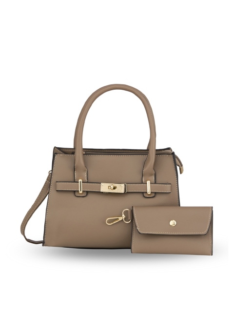 

E2O Khaki Structured Handheld Bag with Pouch