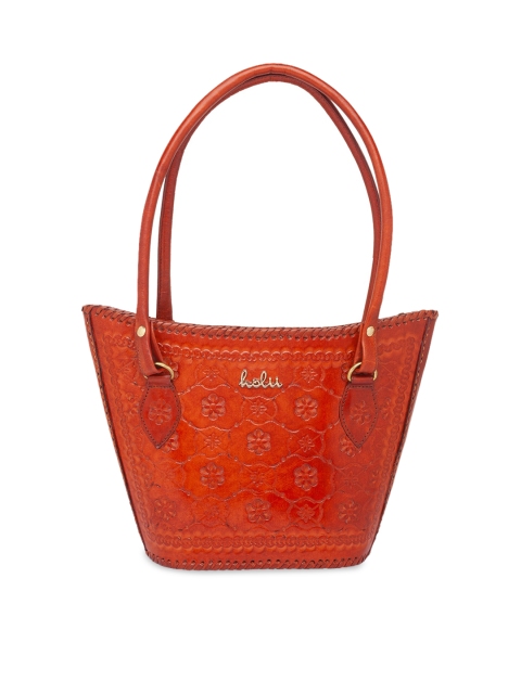 

Holii Tan Leather Structured Shoulder Bag with Quilted