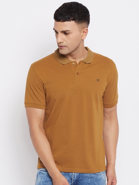 

Okane Men Tan Polo Collar T-shirt