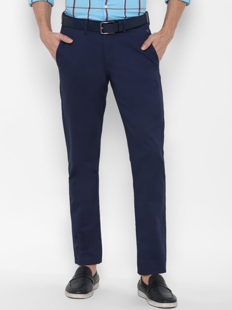 

Allen Solly Men Navy Blue Slim Fit Trousers
