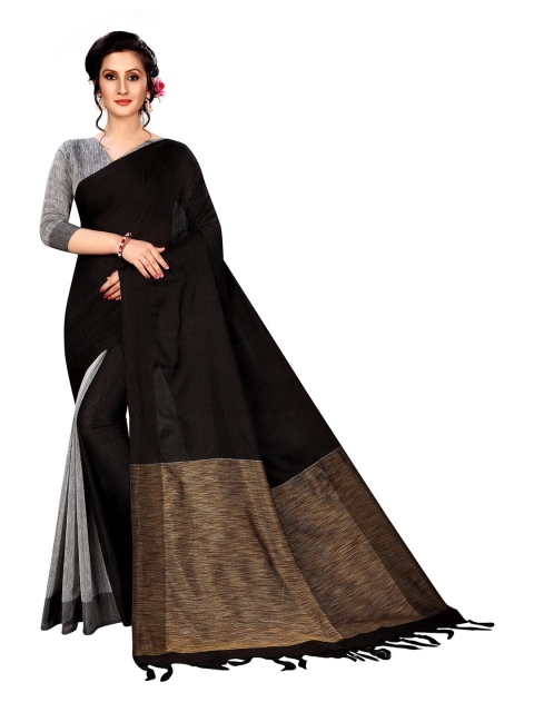 

PERFECTBLUE Black & Grey Saree
