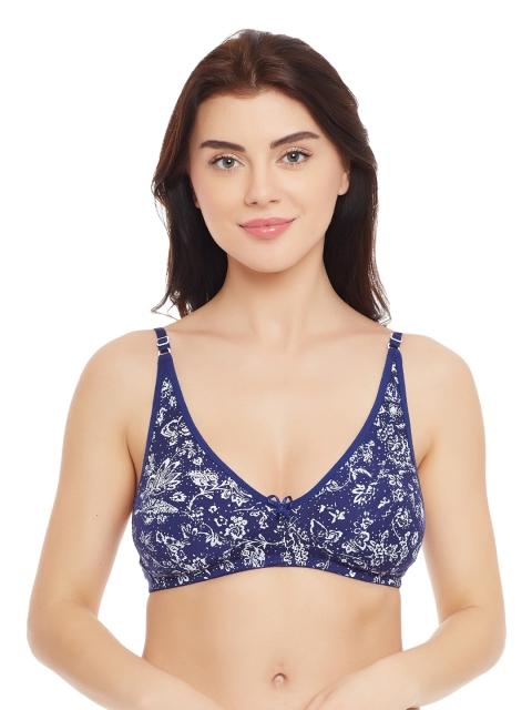 

Clovia Blue Floral Print Medium-Coverage Bra BR0735P08