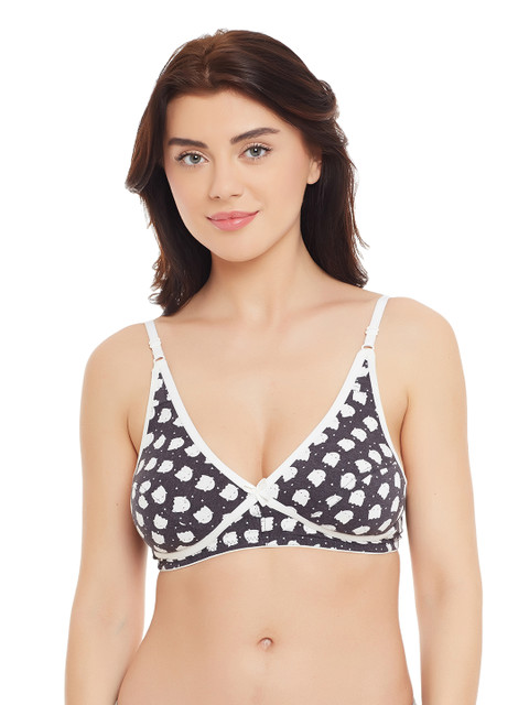 

Clovia Grey Printed Medium-Coverage Bra BR0833P05