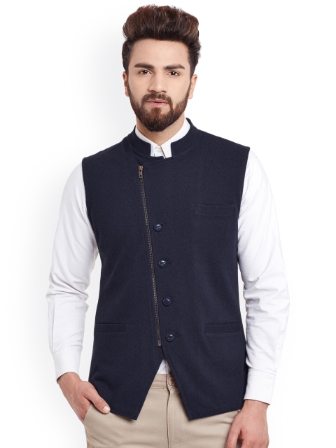 

Hypernation Navy Nehru Jacket, Navy blue