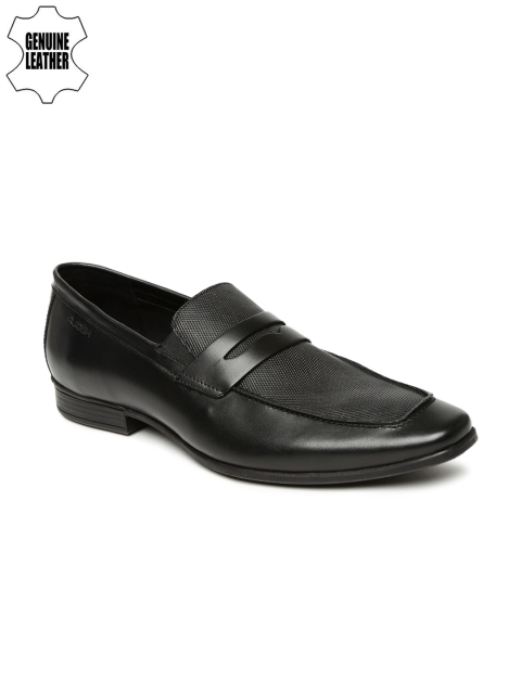 

Ruosh Work Men Black Genuine Leather Semiformal Slip-Ons