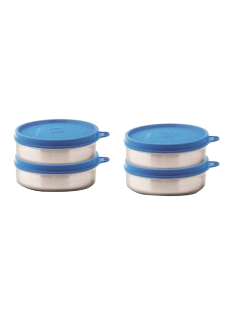 

SignoraWare Set Of 4 Blue & Silver -Toned Stainless Steel Kitchen Storage