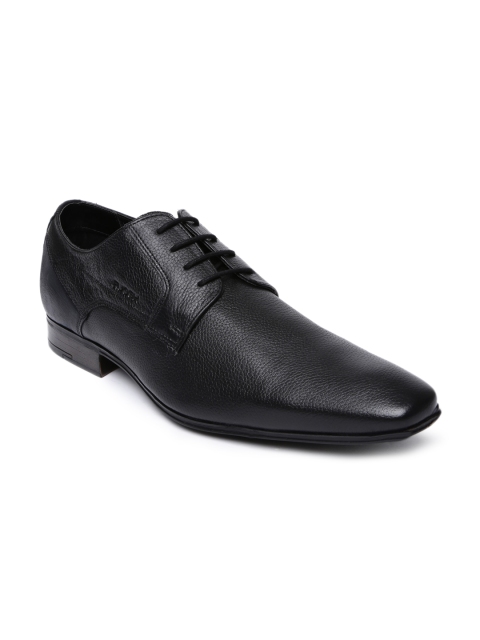 

Ruosh Work Men Black Leather Semiformal Derby Shoes