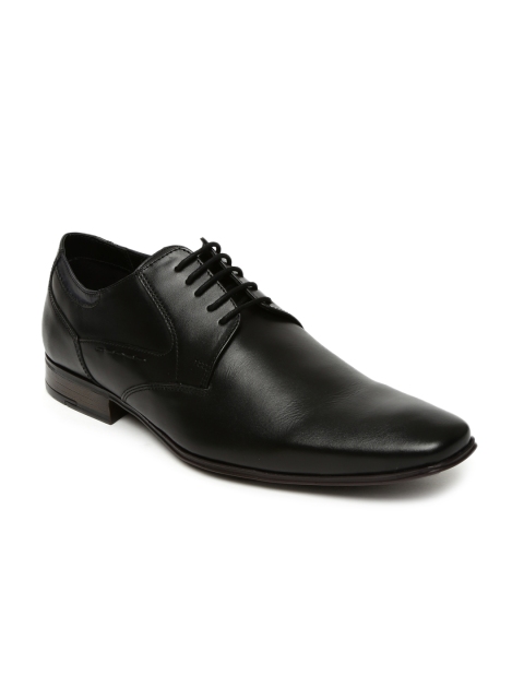 

Ruosh Work Men Black Leather Semiformal Shoes