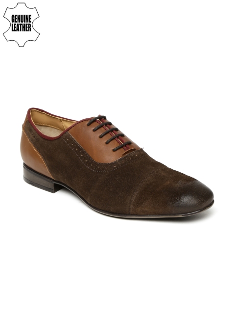 

Ruosh Men Brown Leather Semiformal Shoes