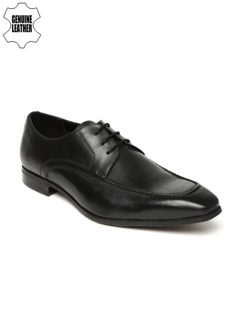 

Ruosh Men Black Leather Formal Derby Shoes