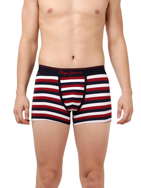 

Pepe Jeans Men Red & Blue Striped Cotton Trunk OPT10STRIPE-5 S