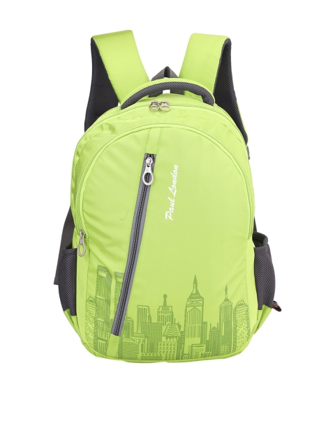 

PAUL LONDON Unisex Fluorescent Green & Black Graphic Backpack