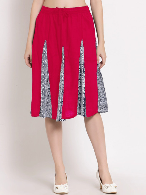 

PATRORNA Women Pink Printed Flared Skirts