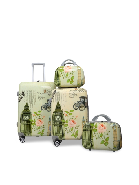 

Polo Class Set of 4 Green Printed Trolley Suitcases & Vanity Bags