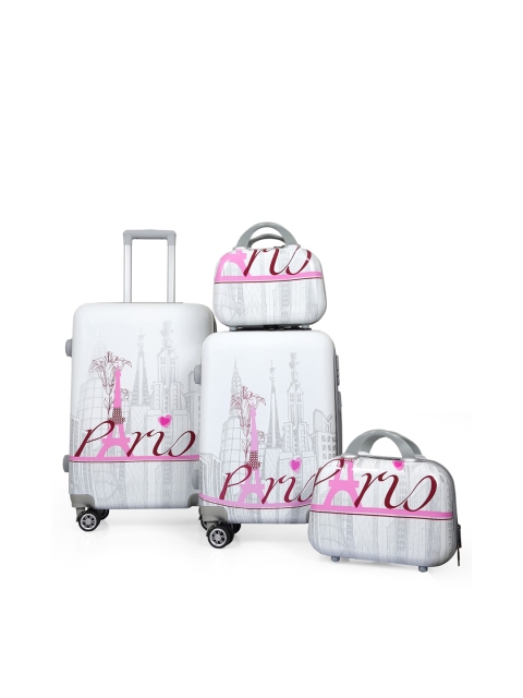 

Polo Class Set of 4 White Hard-Sided Trolley Suitcases & Vanity Bags