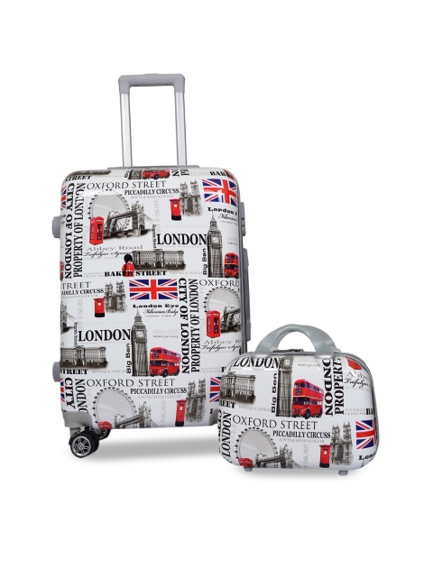

Polo Class Set of 2 White Hard-Sided Trolley Suitcase & Vanity Bag