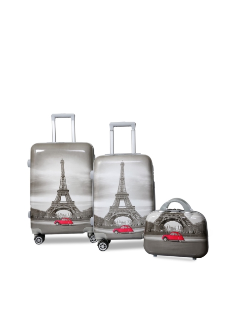 

Polo Class Grey Set of 2 Printed Hard-Sided Trolley Bag With 1pc Vanity