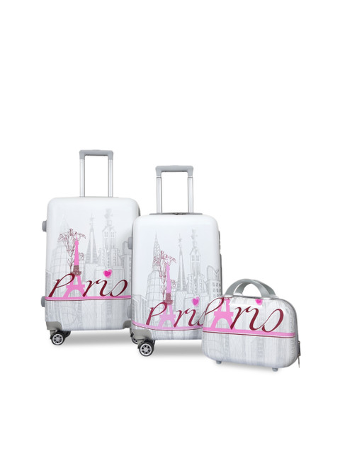 

Polo Class Set of 3 White Hard-Sided Trolley Suitcases & Vanity Bags