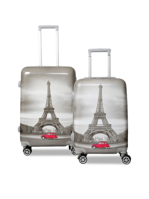 

Polo Class Grey Set of 2 Printed Hard-Sided Waterproof Cabin Trolley Bag