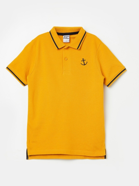 

Fame Forever by Lifestyle Boys Mustard Yellow Polo Collar Pure Cotton T-shirt