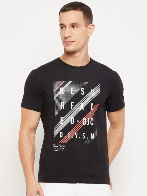 

Octave Men Black Typography Printed Cotton T-shirt