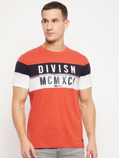 

Octave Men Orange Typography Printed Pure Cotton T-shirt