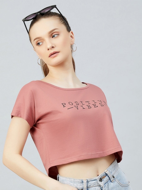 

CHIMPAAANZEE Women Pink Extended Sleeves T-shirt