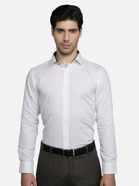 

Callino London Men White Slim Fit Printed Formal Shirt