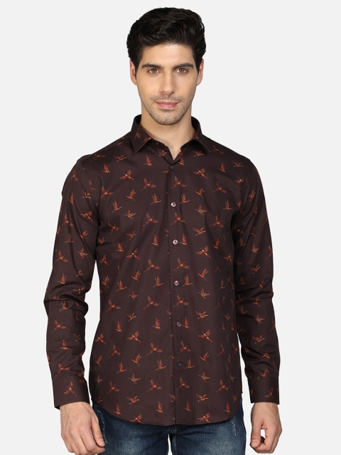 

Callino London Men Burgundy Slim Fit Printed Casual Shirt