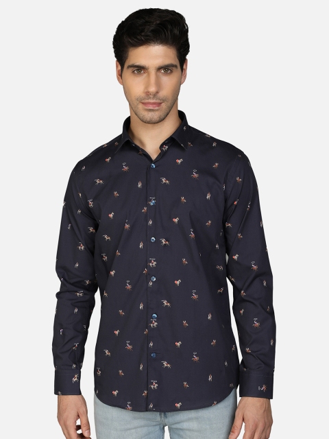 

Callino London Men Navy Blue Slim Fit Printed Casual Shirt