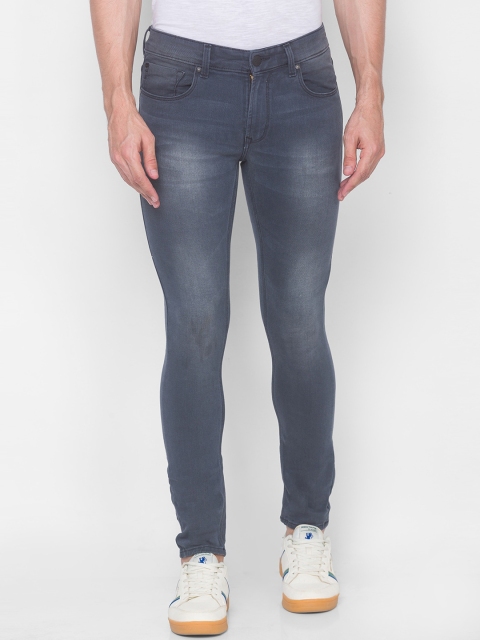 

SPYKAR Men Grey Super Skinny Fit Low-Rise Heavy Fade Jeans