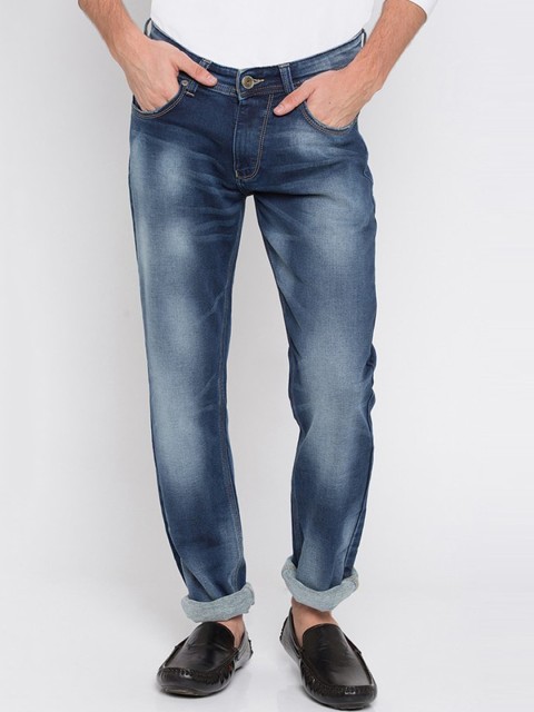 

SPYKAR Men Blue Slim Fit Low-Rise Low Distress Heavy Fade Jeans