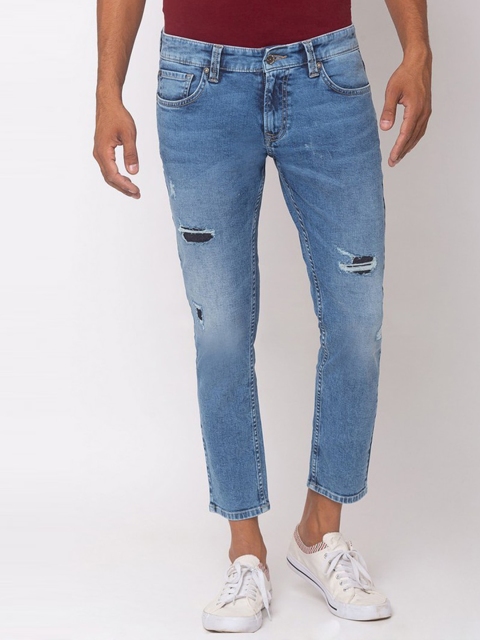 

SPYKAR Men Blue Kano Slim Fit Low Distress Light Fade Jeans