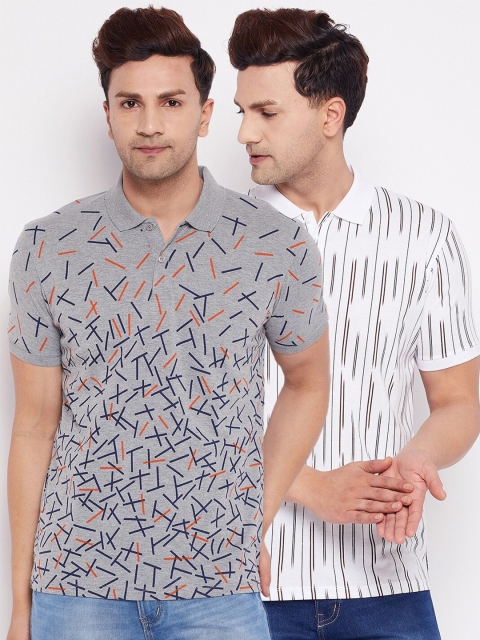 

WILD WEST Men Multicoloured Typography 2 Printed Polo Collar T-shirt, Multi