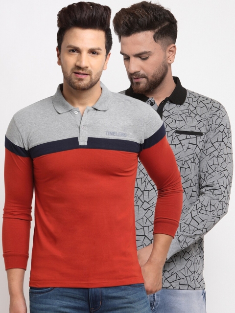 

WILD WEST Men Multicoloured 2 Polo Collar T-shirt, Multi