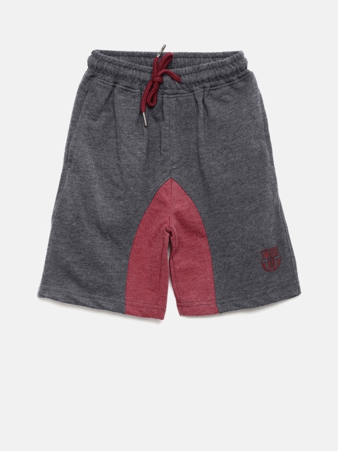 

Barcelona Boys Navy & Maroon Solid Regular Fit Sports Shorts, Navy blue